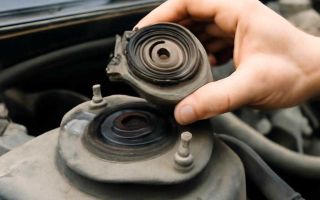 Признаки износа верхних опор передних стоек автомобиля
